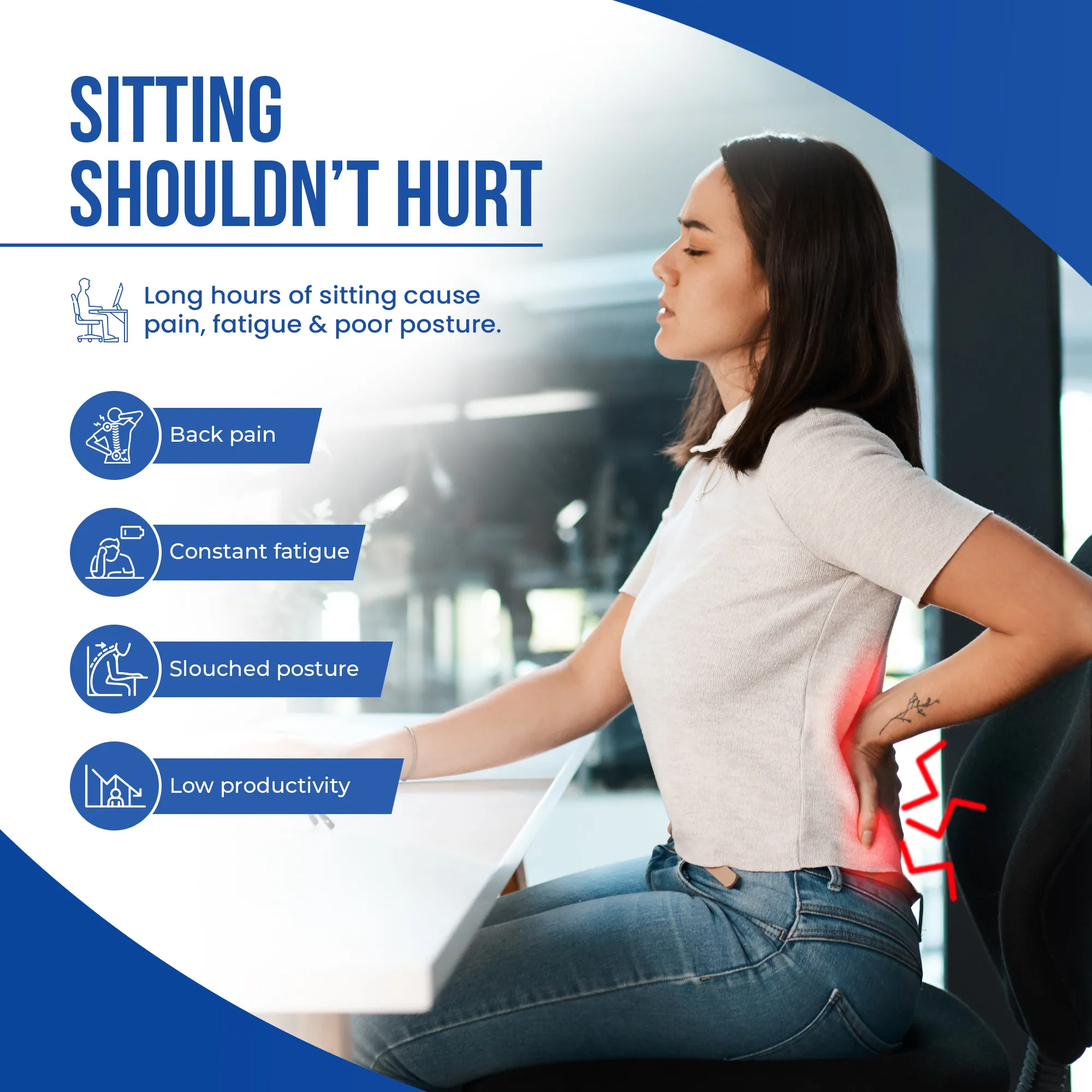 Back Rest for Lower Back Pain | Office, Car, Home Use - Image 4