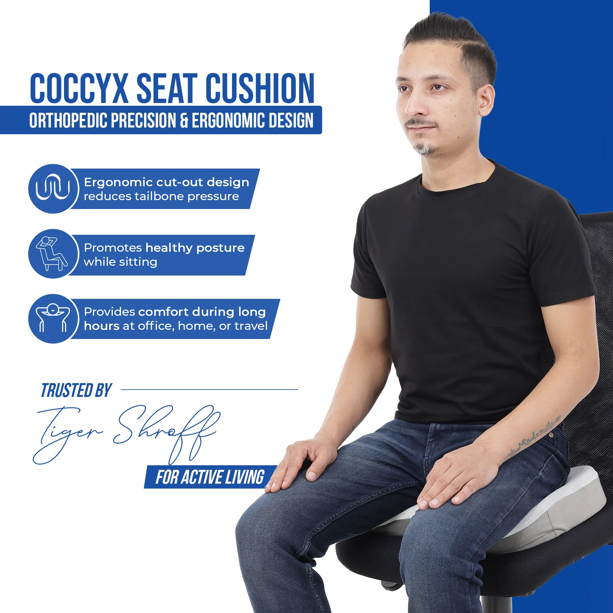 Coccyx Seat for Tailbone, Back and Hip Pain Relief - Image 5