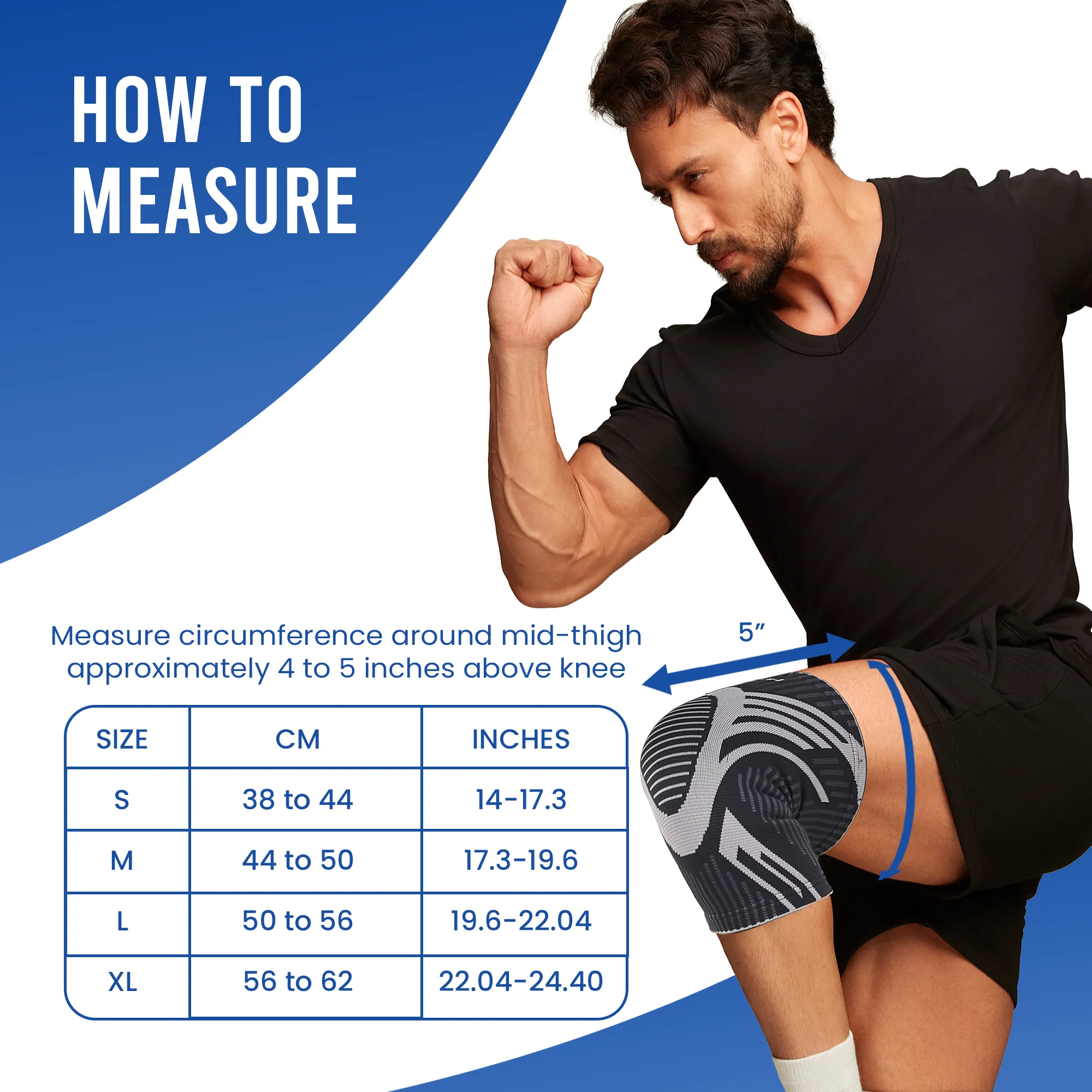 Designer Knee Cap for Sports, Gym, Running, Jogging & Weightlifting (Men) - Image 4