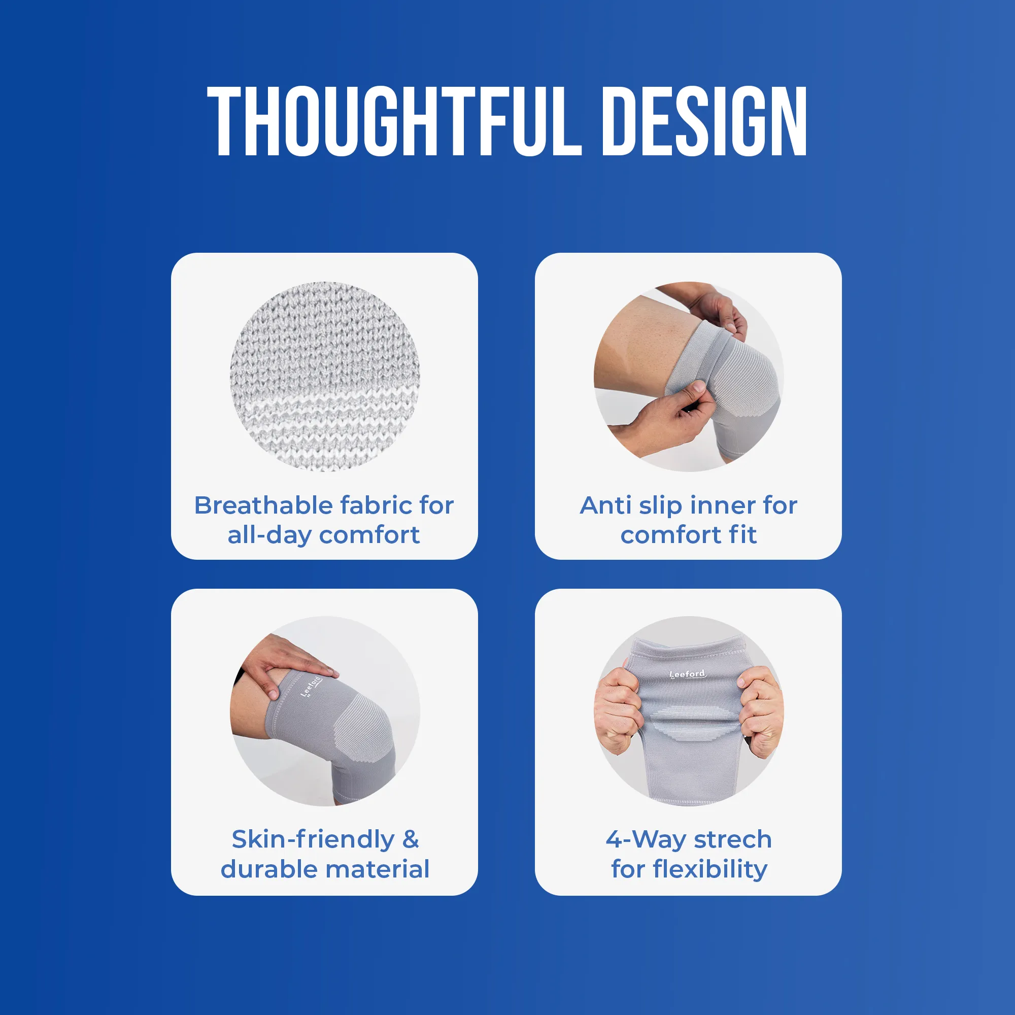 Leeford Premium Knee Cap | Reduces Pain, Swelling, Strain, and Promotes Faster Recovery - Image 6